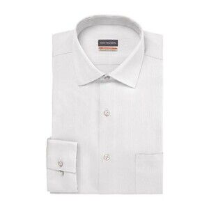 Van Heusen Men's Stain Shield Regular Fit Dress Shirt - White, 16-16 1/2 34-35US